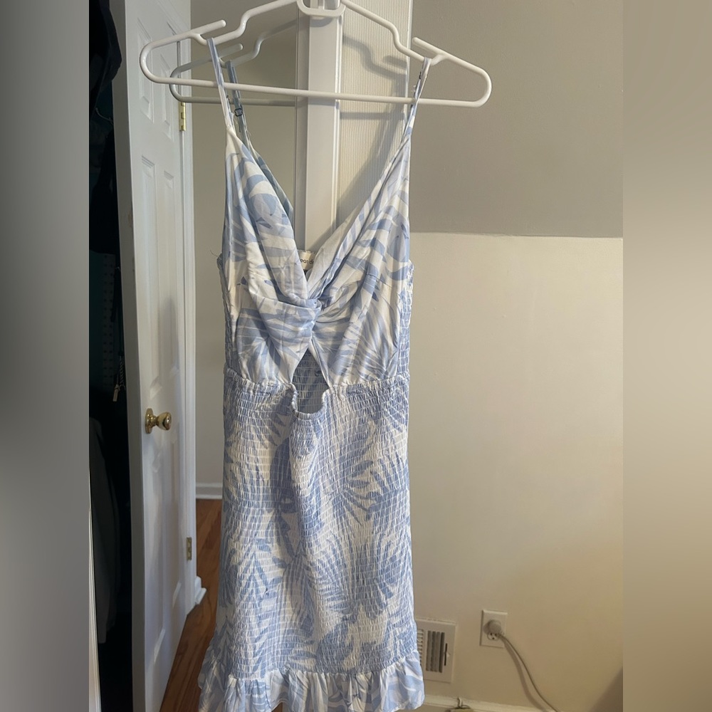 Ocean drive beach blue and white dress